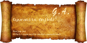 Gyurasits Anikó névjegykártya